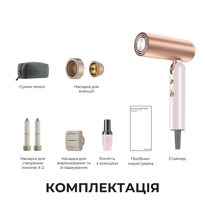 Фен-стайлер Dreame Pocket Ultra 4in1 AHD52 Rosy White - купить по