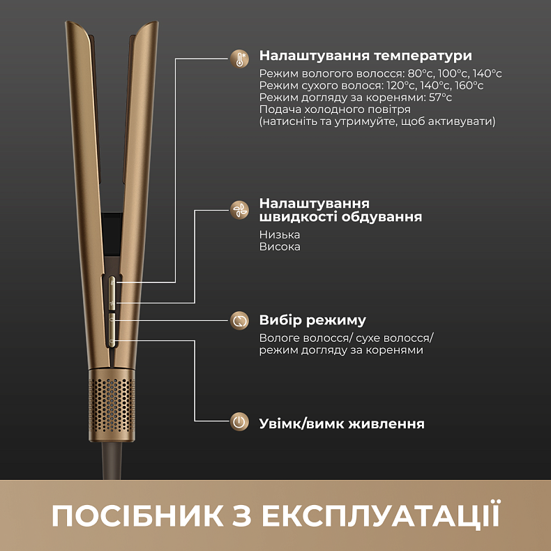 Фен-выпрямитель Dreame Aero Straight Gold AMA10A - купить по