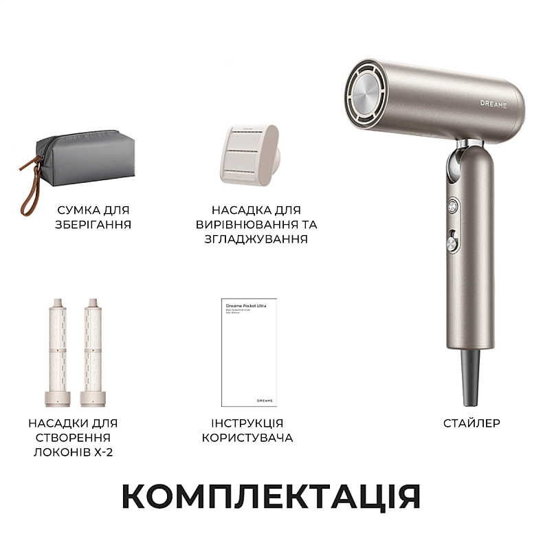 Фен-стайлер Dreame Pocket Pro 3in1 Titanium - купить по низкой